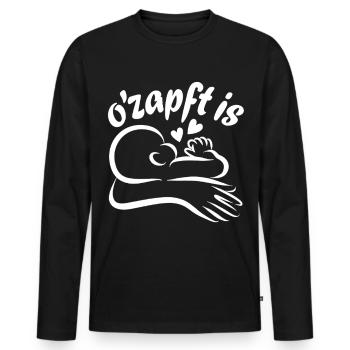 Baby Drinking Breastfeeding Mom O'zapft is - Men's Premium Organic Long Sleeve Shirt - black - Front - Nico (187cm)