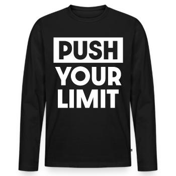 Push Your Limit - Men's Premium Organic Long Sleeve Shirt - black - Front - Nico (187cm)