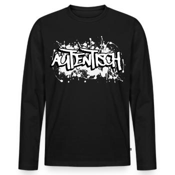 Authentic Graffiti Font Design - Men's Premium Organic Long Sleeve Shirt - black - Front - Nico (187cm)