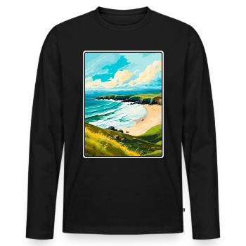 Dingle-Halbinsel Irland Reiseplakat Stadtbild - Männer Premium Bio Langarmshirt - Schwarz - Vorne - Nico (187cm)