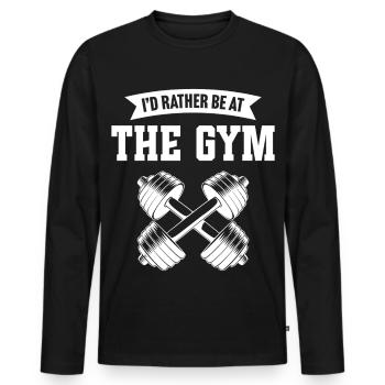 I'd rather be at the gym - Men's Premium Organic Long Sleeve Shirt - black - Front - Nico (187cm)