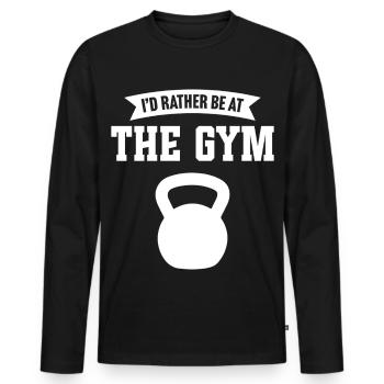 I'd rather be at the gym - Men's Premium Organic Long Sleeve Shirt - black - Front - Nico (187cm)