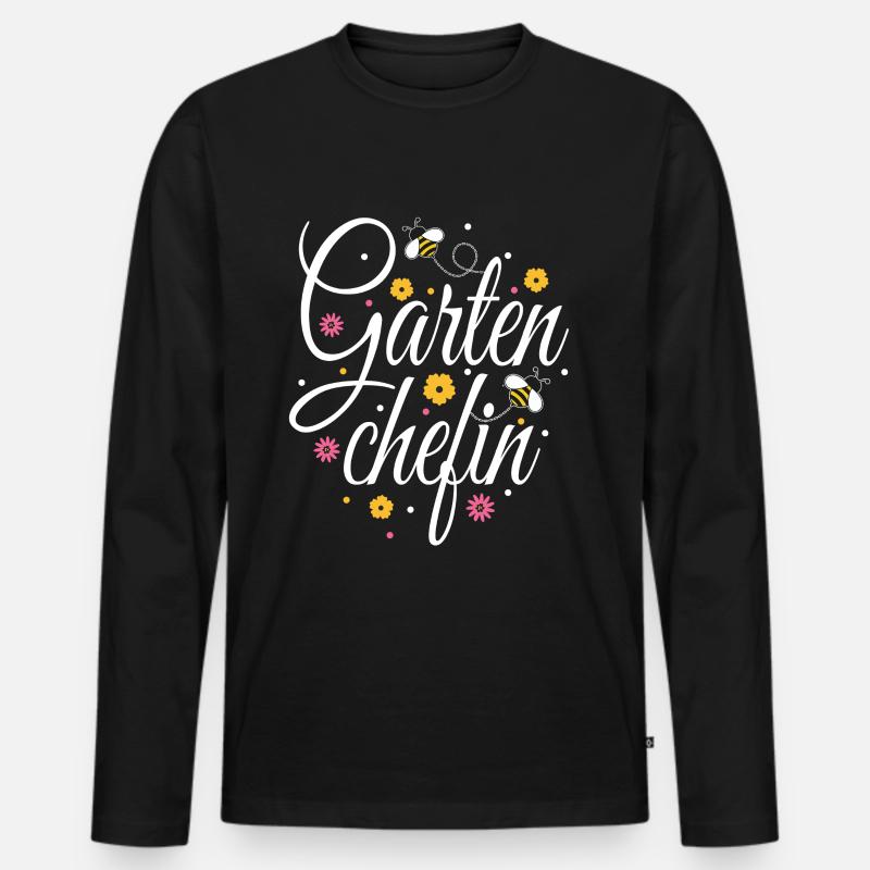 Gärtnerin Gartenchefin  - Männer Premium Bio Langarmshirt - Schwarz
