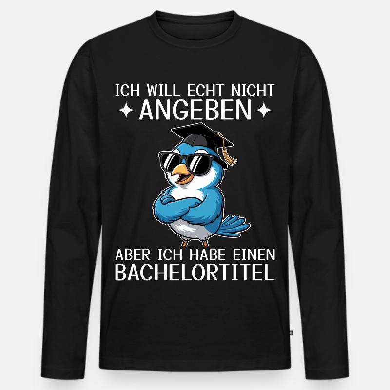 Bachelor Abschluss geschafft - Bachelortitel - Männer Premium Bio Langarmshirt - Schwarz