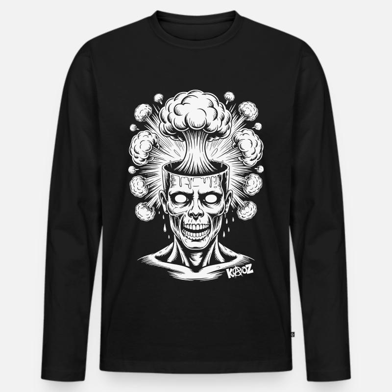Creative explosion and comic illustration - Men's Premium Organic Long Sleeve Shirt - black