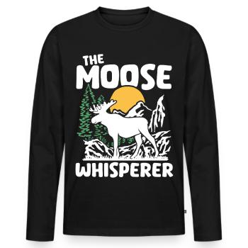 Moose Nature Silhouette Design - Men's Premium Organic Long Sleeve Shirt - black - Front - Nico (187cm)