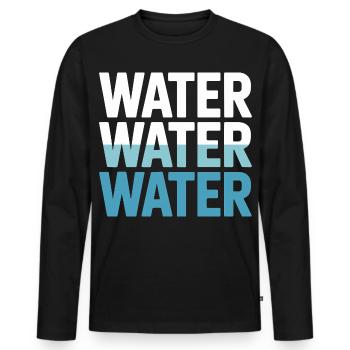 Boire Eau Hydrater Océan Rivière - T-shirt manches longues Premium bio Homme - noir - Devant - Nico (187cm)