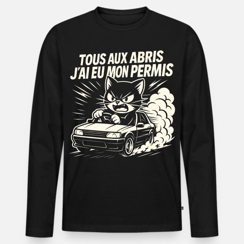 Fahrer Geschenk Führerschein - Männer Premium Bio Langarmshirt - Schwarz