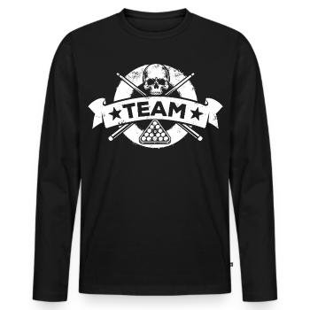 Eight Ball, Billardkugel, Billard Team, Name - Männer Premium Bio Langarmshirt - Schwarz - Vorne - Nico (187cm)
