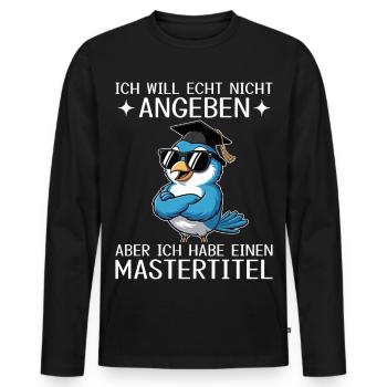 Master Abschluss geschafft - Mastertitel - Männer Premium Bio Langarmshirt - Schwarz - Vorne - Nico (187cm)