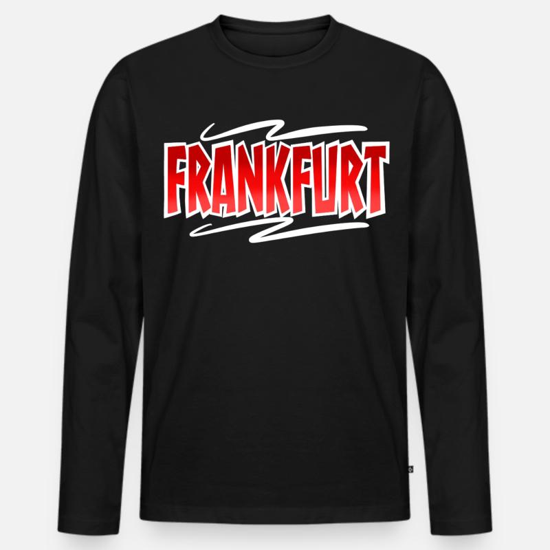 Frankfurt - Männer Premium Bio Langarmshirt - Schwarz