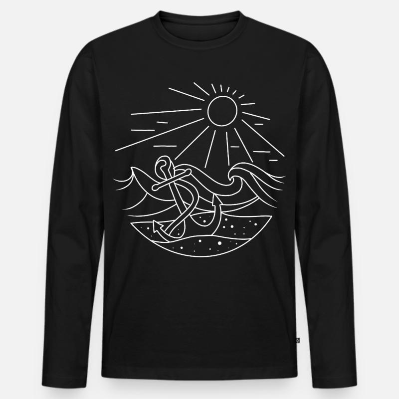 Anker - Männer Premium Bio Langarmshirt - Schwarz