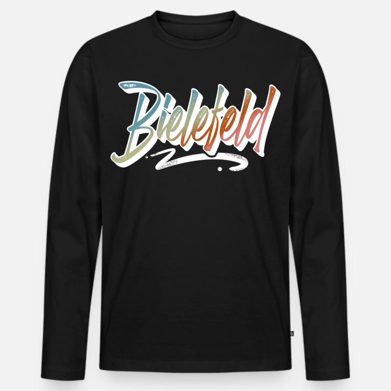 Bielefeld - Männer Premium Bio Langarmshirt - Schwarz
