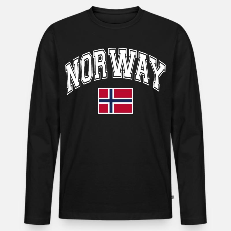 Norwegen Flagge - Männer Premium Bio Langarmshirt - Schwarz
