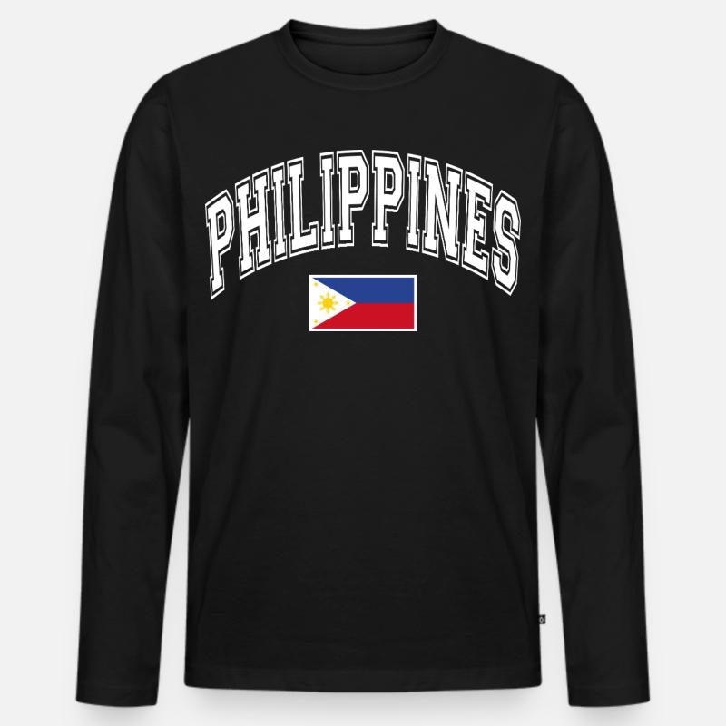 Philippinen Flagge - Männer Premium Bio Langarmshirt - Schwarz