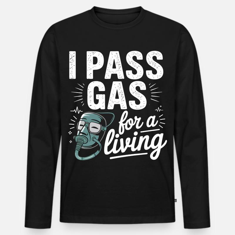 Motivierende Pflegekraft Grafik - Männer Premium Bio Langarmshirt - Schwarz
