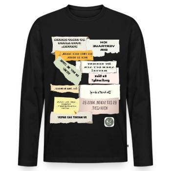 Your daily dose of motivation... in the mirror - Men's Premium Organic Long Sleeve Shirt - black - Front - Nico (187cm)