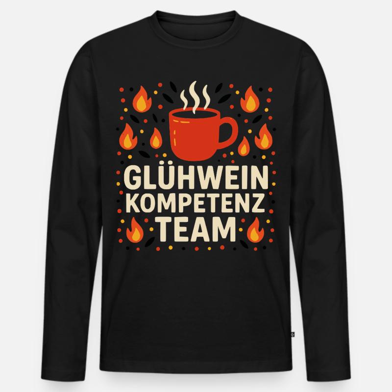 Glühwein Kompetenz Team - Männer Premium Bio Langarmshirt - Schwarz
