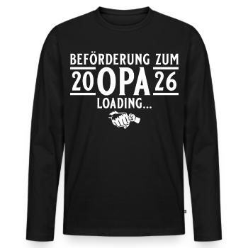 Opa 2026 loading - Werdender Großvater - Männer Premium Bio Langarmshirt - Schwarz - Vorne - Nico (187cm)