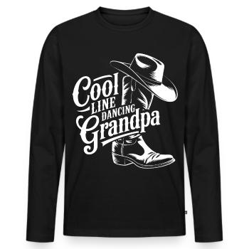 Conception de danse de grand-père cool - T-shirt manches longues Premium bio Homme - noir - Devant - Nico (187cm)