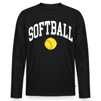 Softball - Men's Premium Organic Long Sleeve Shirt - black - Front - Nico (187cm)