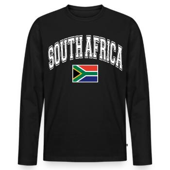 South Africa South Africa Flag - Men's Premium Organic Long Sleeve Shirt - black - Front - Nico (187cm)