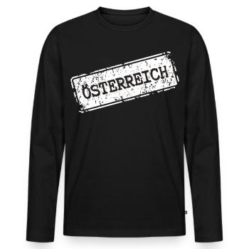 Autriche - T-shirt manches longues Premium bio Homme - noir - Devant - Nico (187cm)