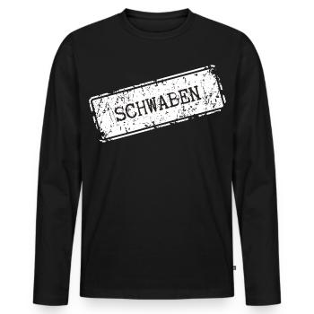 Swabia City Name Design - Men's Premium Organic Long Sleeve Shirt - black - Front - Nico (187cm)