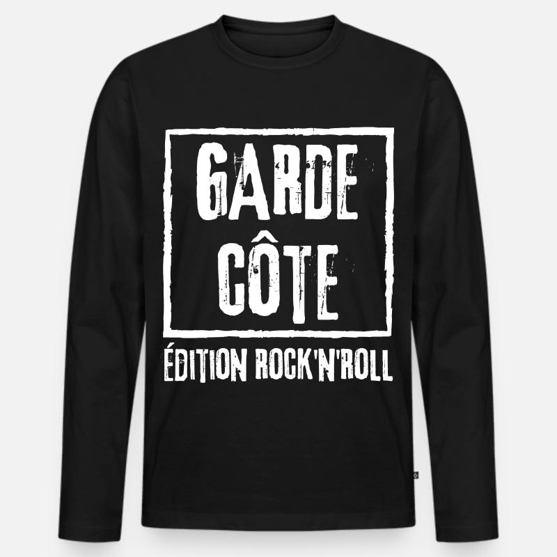 Coast Guard Rock Edition - Männer Premium Bio Langarmshirt - Schwarz