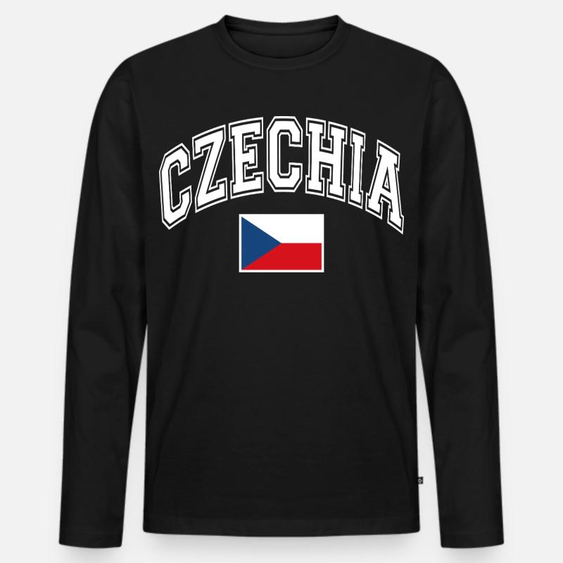 Tschechien Flagge - Männer Premium Bio Langarmshirt - Schwarz