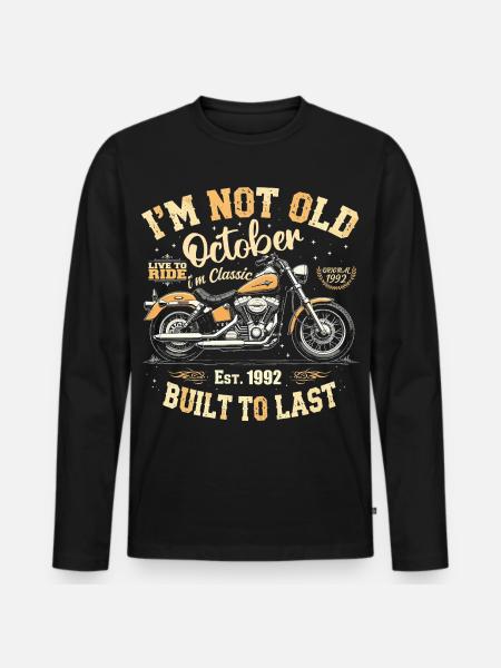 Birthday October 1992 Anniversary October 1992 - Men's Premium Organic Long Sleeve Shirt - black