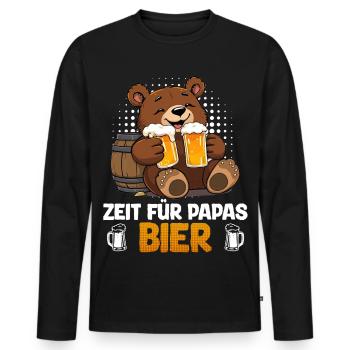 Father-to-be TIME FOR DAD'S BEER Funny - Men's Premium Organic Long Sleeve Shirt - black - Front - Nico (187cm)
