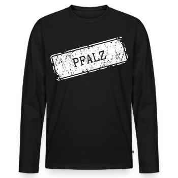 Faszination Pfalz Weinland Design - Männer Premium Bio Langarmshirt - Schwarz - Vorne - Nico (187cm)