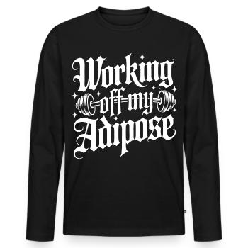 Impression de fitness motivante avec haltères - T-shirt manches longues Premium bio Homme - noir - Devant - Nico (187cm)