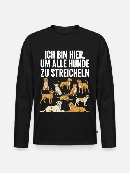 Humorous dog motif with text - Men's Premium Organic Long Sleeve Shirt - black