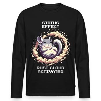 Statuseffekt: Staubwolke aktiv | Chinchilla - Männer Premium Bio Langarmshirt - Schwarz - Vorne - Nico (187cm)