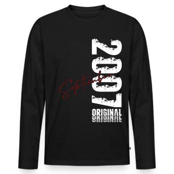 18th birthday Original September 2007 - Men's Premium Organic Long Sleeve Shirt - black - Front - Nico (187cm)