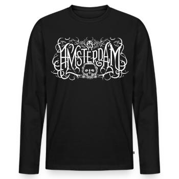 Amsterdam Heavy Metal Headbanger Typografie - Männer Premium Bio Langarmshirt - Schwarz - Vorne - Nico (187cm)