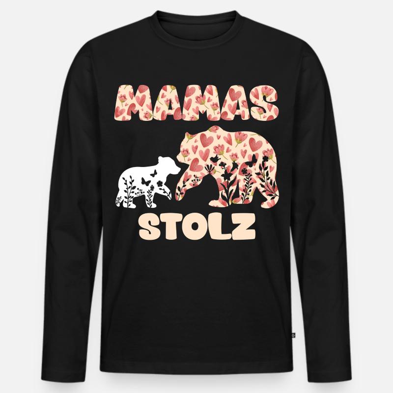 Werdende Mutter MAMAS STOLZ Lustiges - Männer Premium Bio Langarmshirt - Schwarz