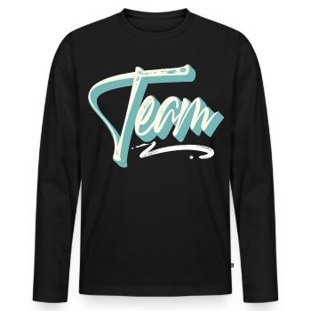 Team - Männer Premium Bio Langarmshirt - Schwarz - Vorne - Nico (187cm)