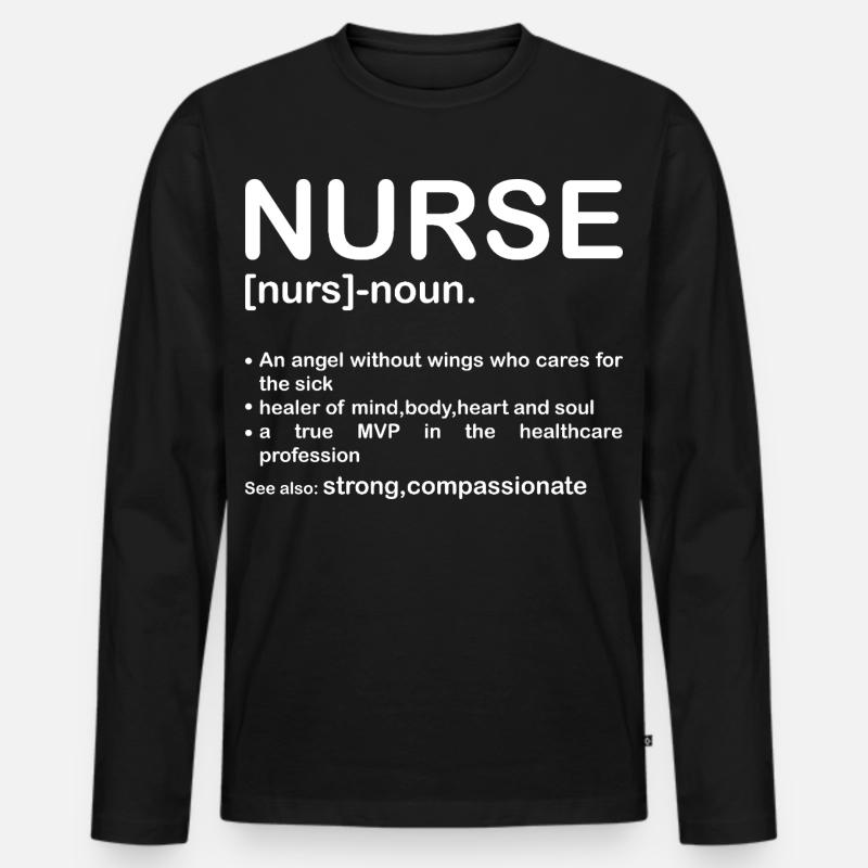 Krankenschwester - Männer Premium Bio Langarmshirt - Schwarz