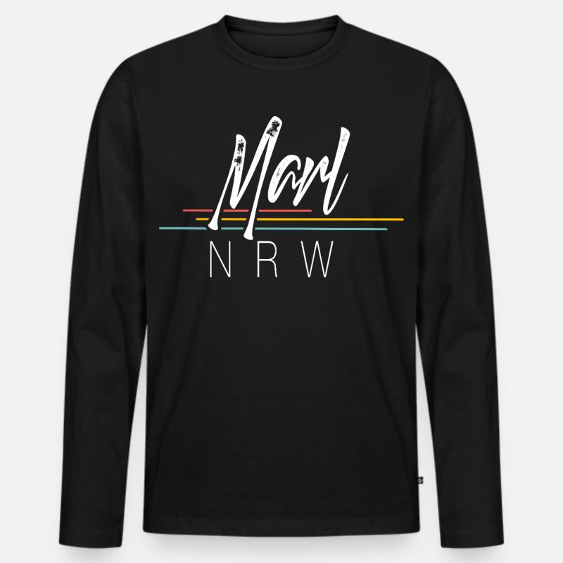 Marl - Männer Premium Bio Langarmshirt - Schwarz