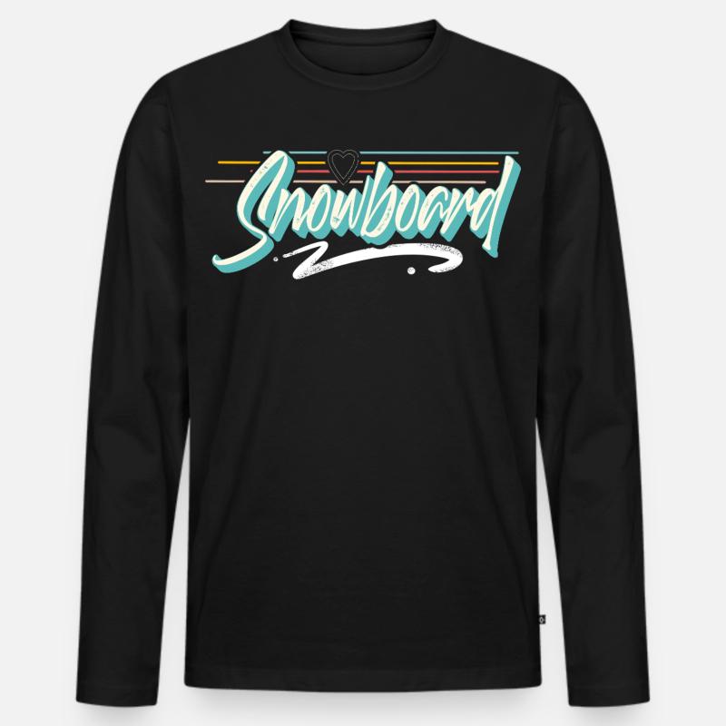 Snowboard - Männer Premium Bio Langarmshirt - Schwarz