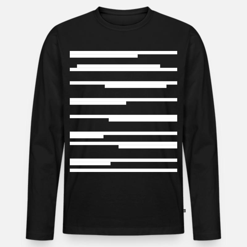 Design mit geometrischen Linien - Männer Premium Bio Langarmshirt - Schwarz