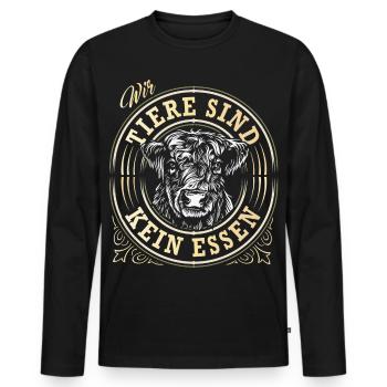 Animals Are Not Food - Animal Welfare - Animal Lover - Men's Premium Organic Long Sleeve Shirt - black - Front - Nico (187cm)