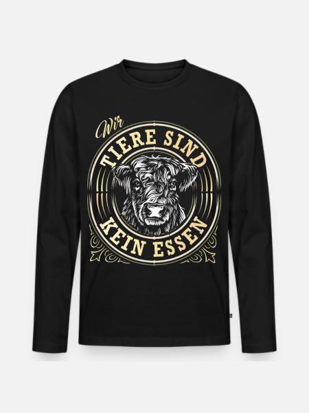 Tiere sind kein Essen - Tierschutz - Tierfreund - Männer Premium Bio Langarmshirt - Schwarz