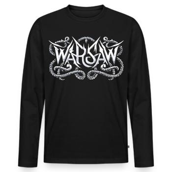 Warschau Heavy Metal Headbanger Typografie - Männer Premium Bio Langarmshirt - Schwarz - Vorne - Nico (187cm)