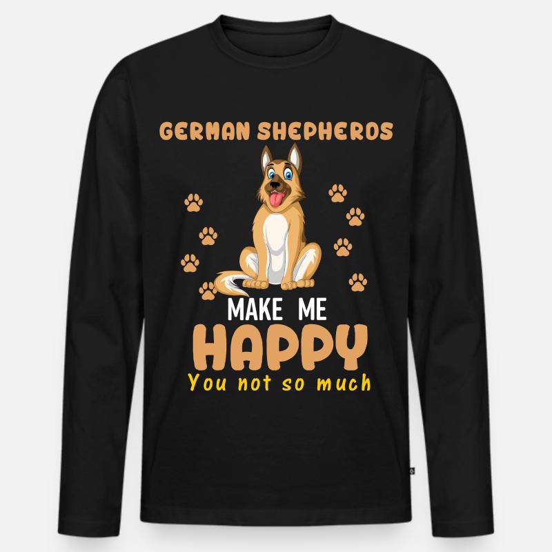 Deutscher Schäferhund Glück - Männer Premium Bio Langarmshirt - Schwarz