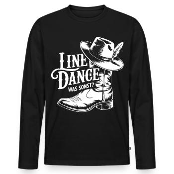 Linedance Was sonst? Cowboy Silhouette Design - Männer Premium Bio Langarmshirt - Schwarz - Vorne - Nico (187cm)