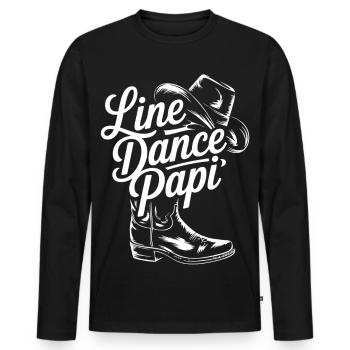 Country Country Line Tanz Grandpa Design - Männer Premium Bio Langarmshirt - Schwarz - Vorne - Nico (187cm)